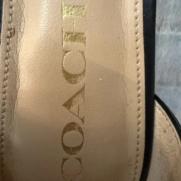 Coach Seline Snakeskin Print Leather Ankle Strap Pumps Size 7B - Picture 5 of 9